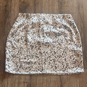 Paisley Print Skirt in Black and White